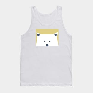 Peek-a-Boo Bear with Stars in Ears, Navy and Gold Tank Top